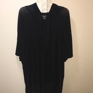 Black hooded sheer top